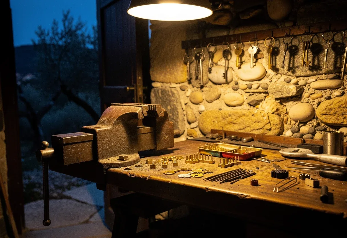 L'établi de l'atelier du serrurier de Thuir